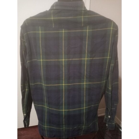 Polo Ralph Lauren Shirt Men's Plaid size XL Long Sleeve Green Blue Cotton - Picture 7 of 11